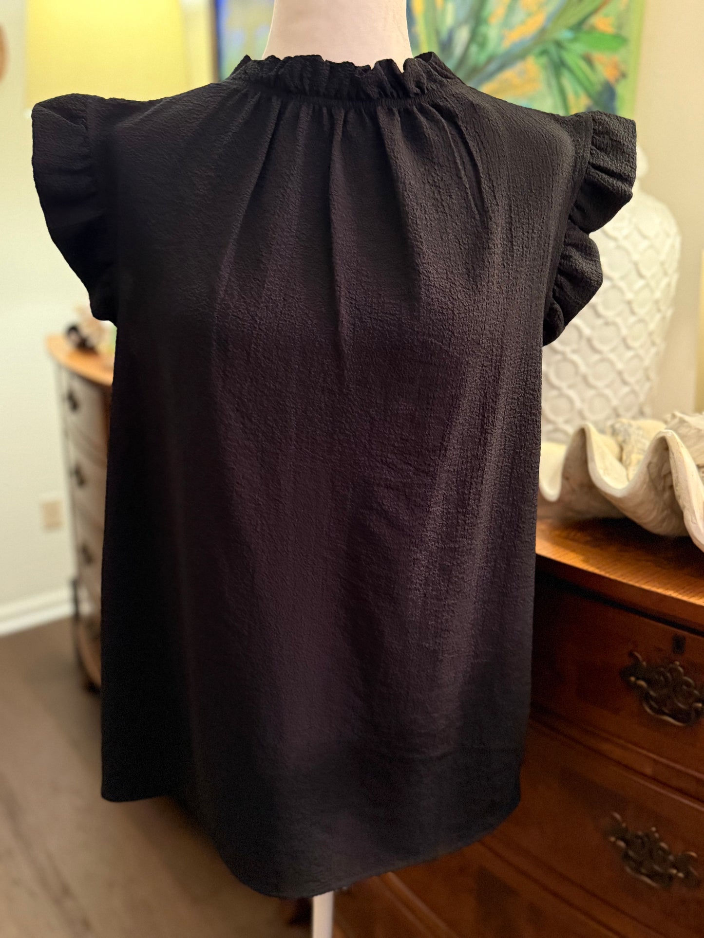 Sleeveless Black Blouse