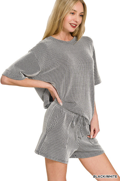 The Brynlee Short Set Black/White