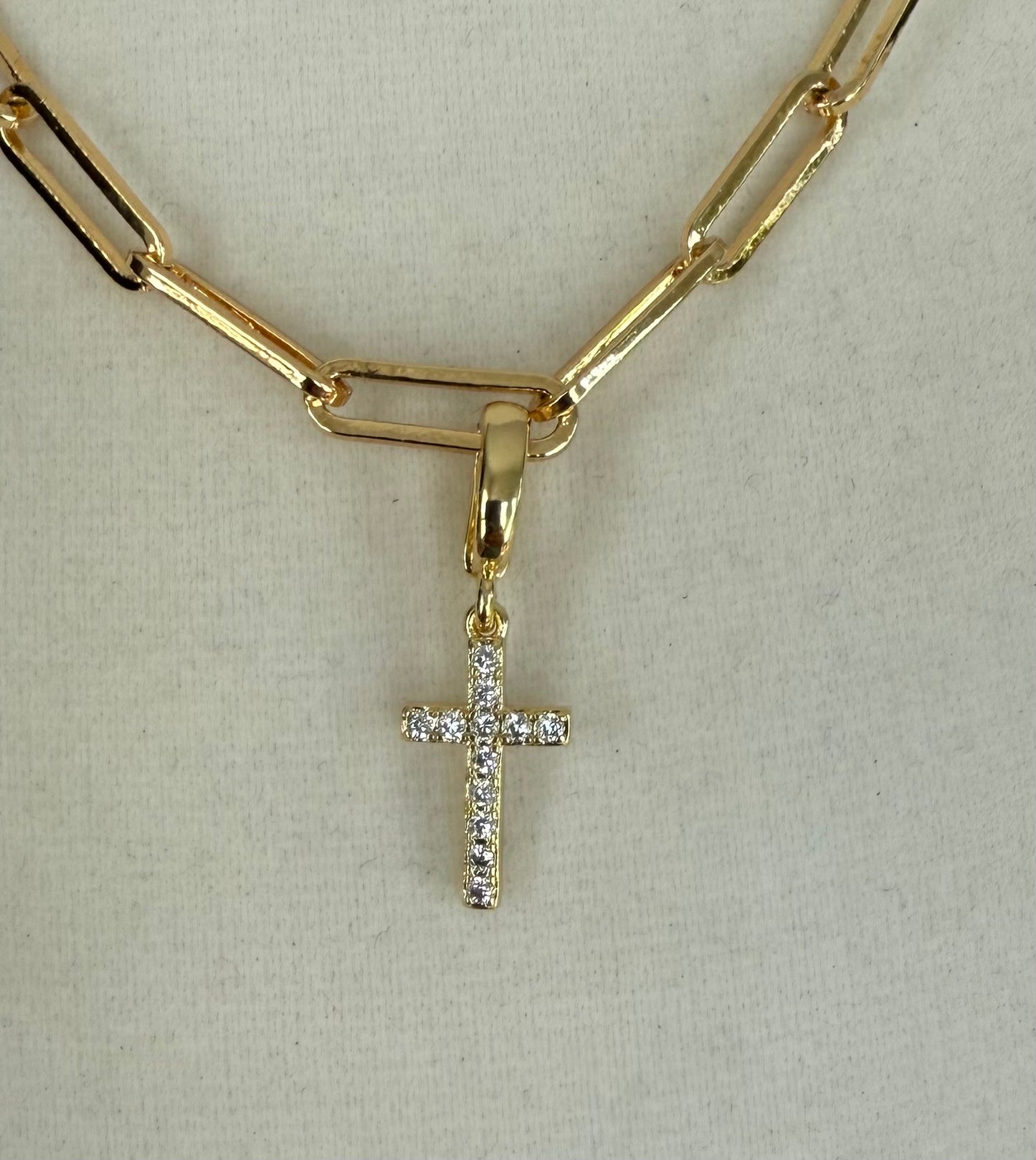 Small Cross with Stones Charm