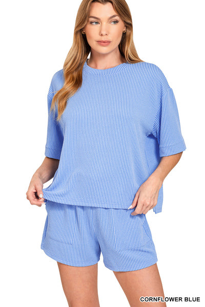 The Brynlee Short Set Cornflower Blue