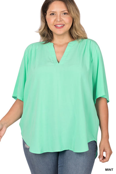 Woven Short Sleeve Top Mint