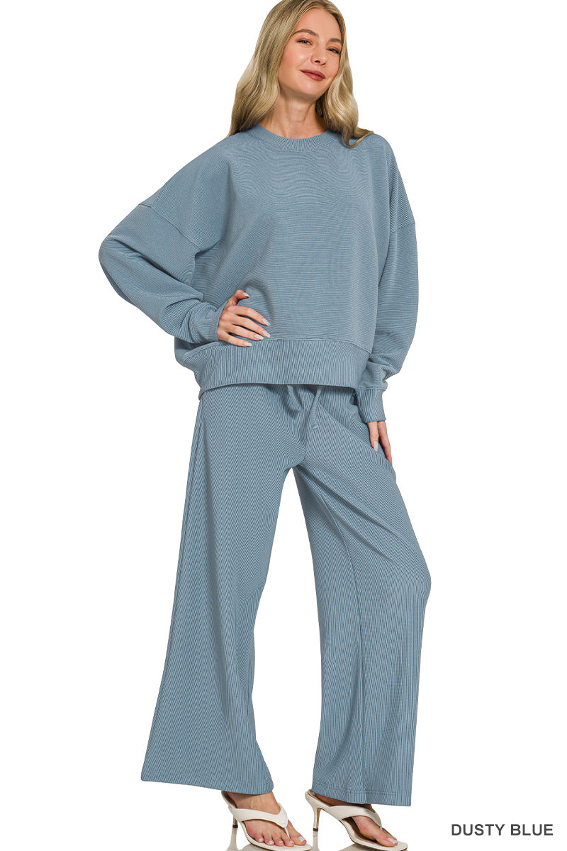 The Marissa Pant Set Dusty Blue