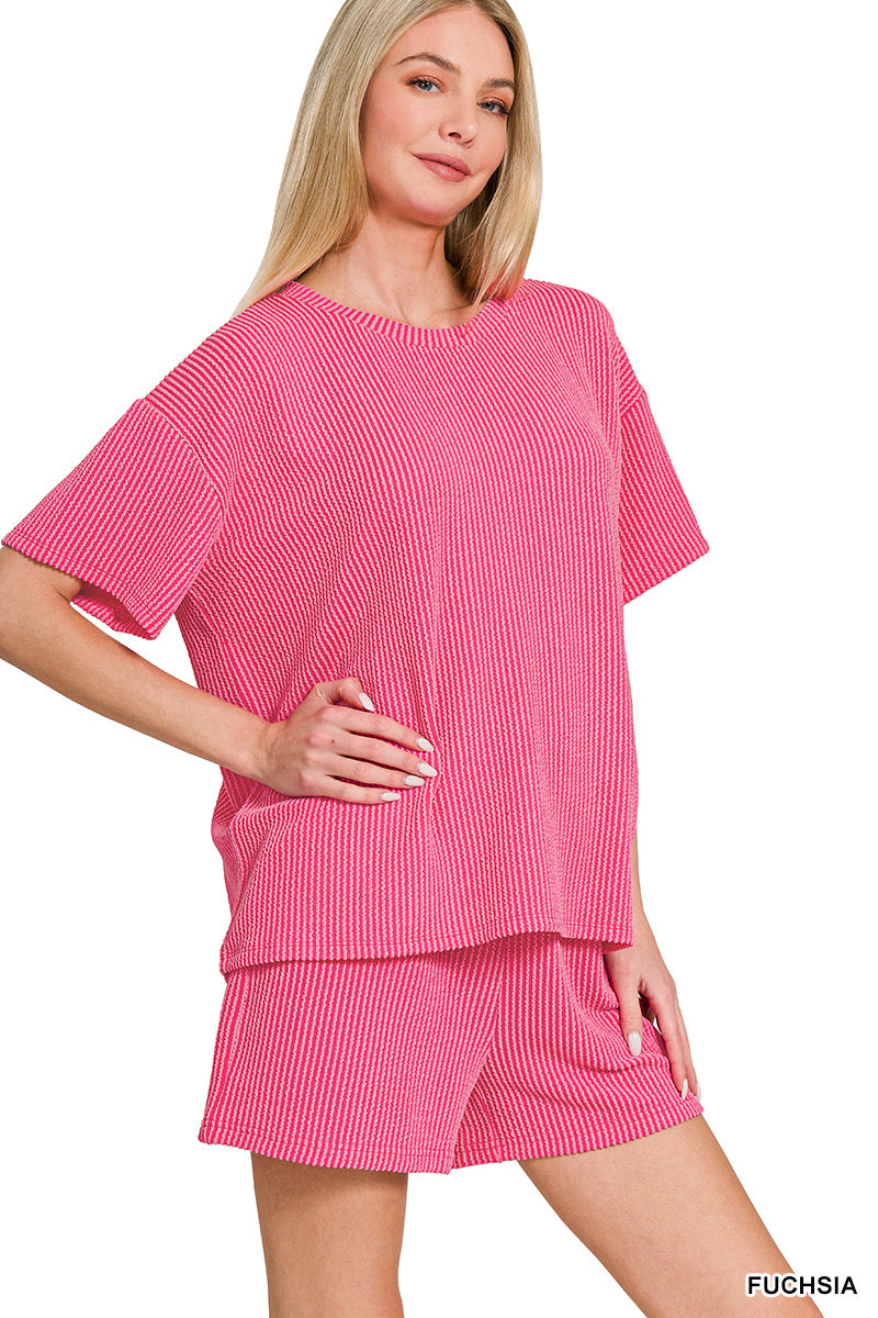 The Thea Short set fuchsia