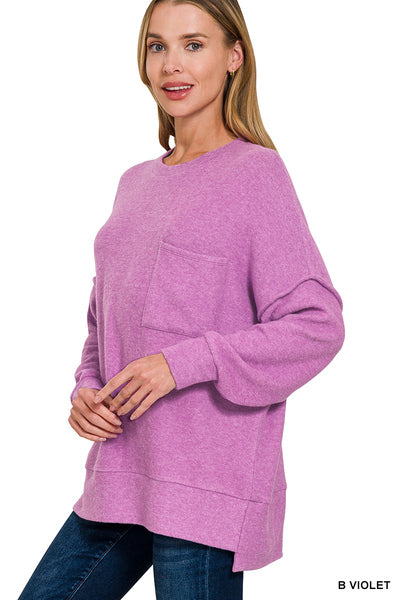Brushed Melange Sweater Violet