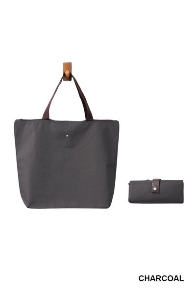 Large Foldable Tote Brown