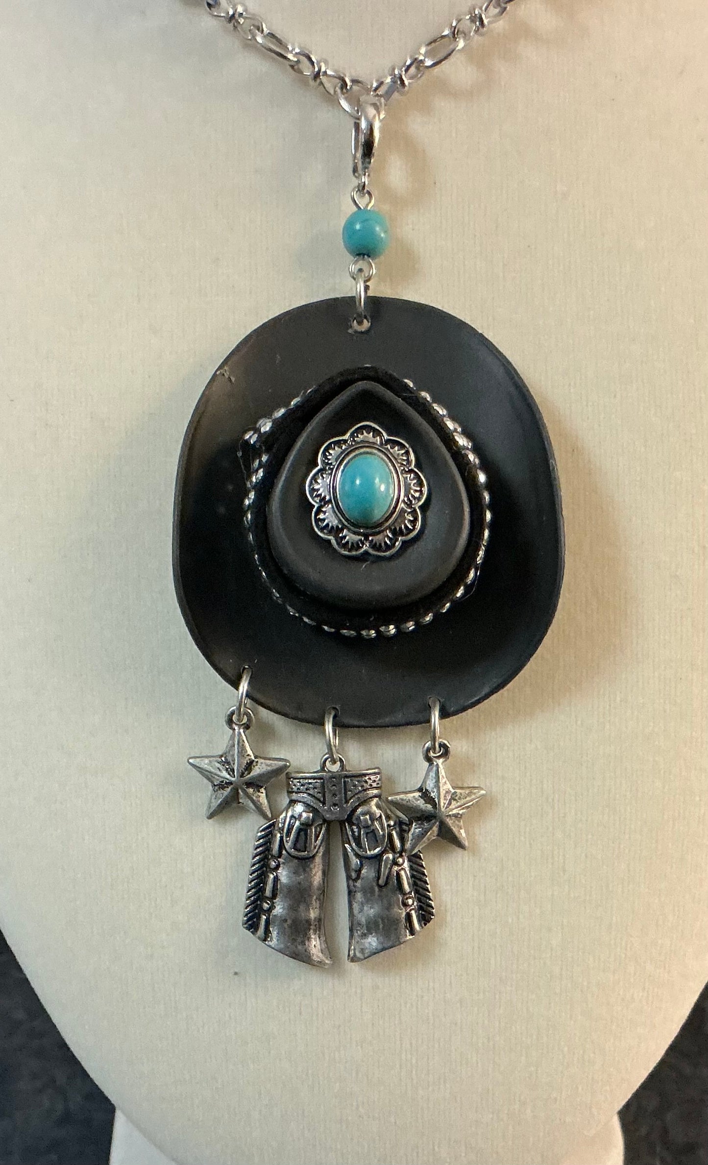 Turquoise Cowboy Hat Pendant/Charm