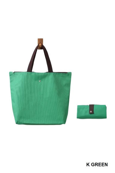 Large Foldable Tote Green