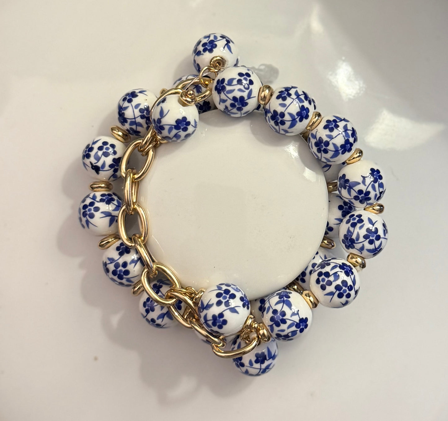 Blue/White Gold Bracelet Stack