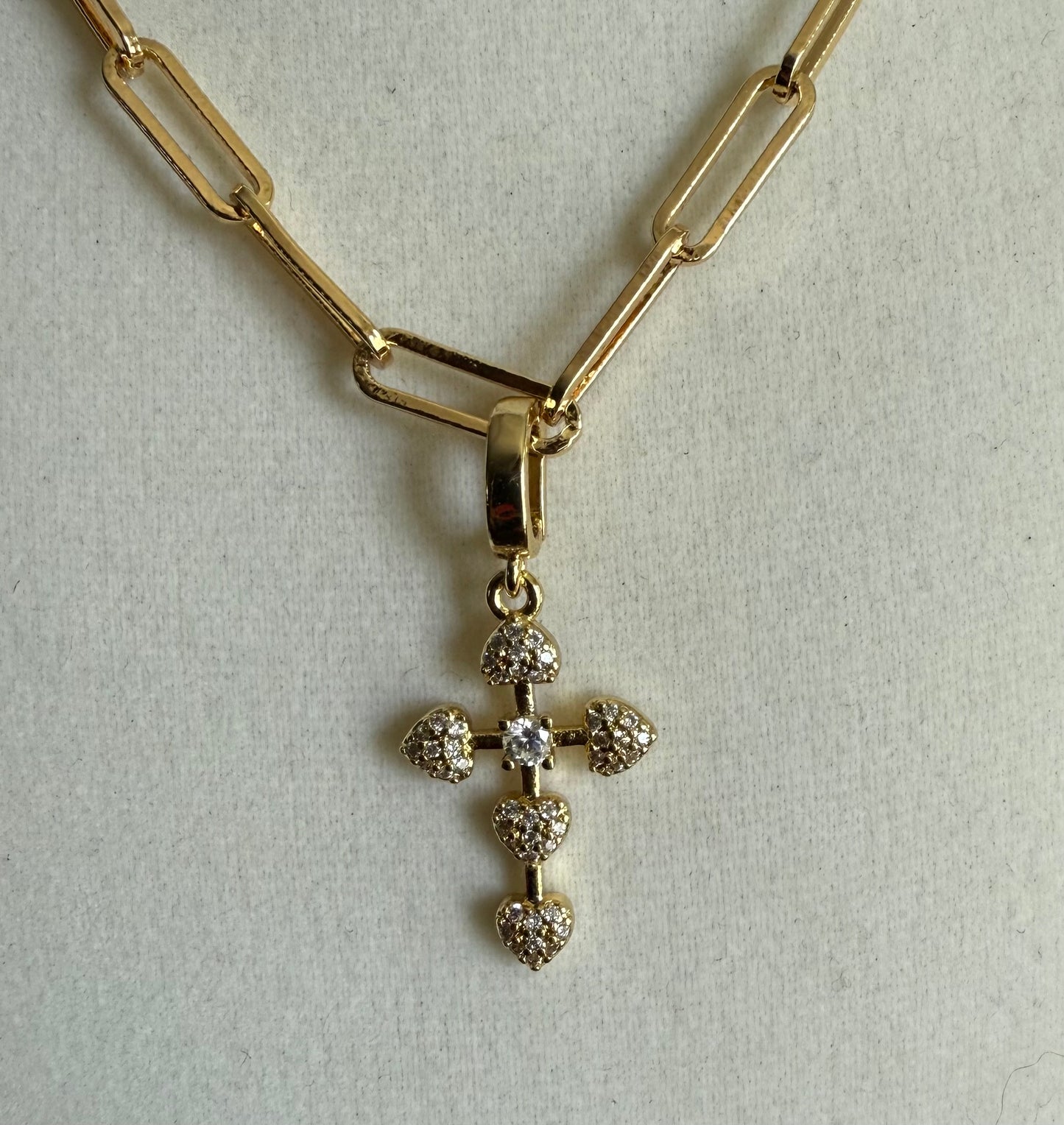 Cross with Stones Charm