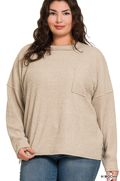 Ribbed Sweater Shirt Mocha