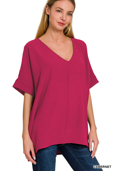 Dolman Short Sleeve Cabernet