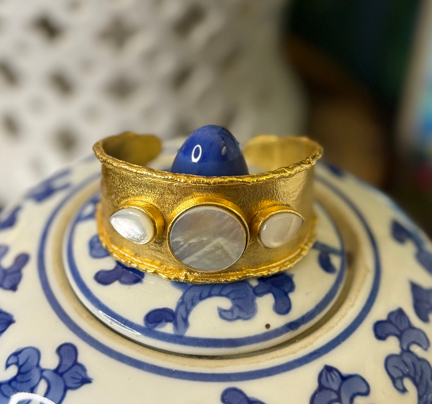 The Demi Cuff Bracelet with White Stone