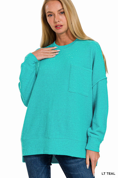 Brushed Melange Sweater Teal