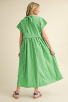 Cotton Poplin Midi Dress Apple Green