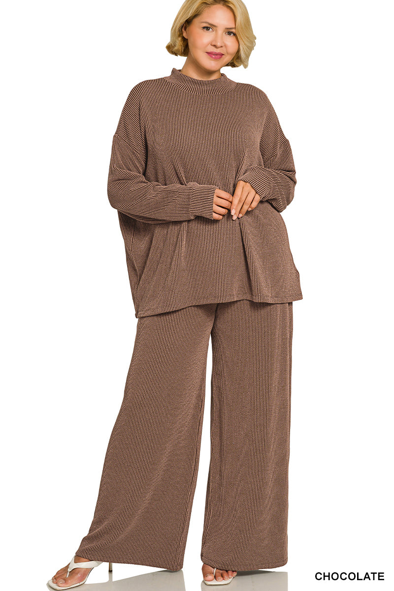 Thea Pant Set Plus Brown
