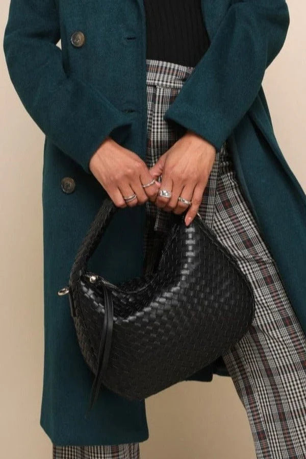 Woven Hobo Bag Black