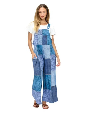 Overall Blue Patchwork