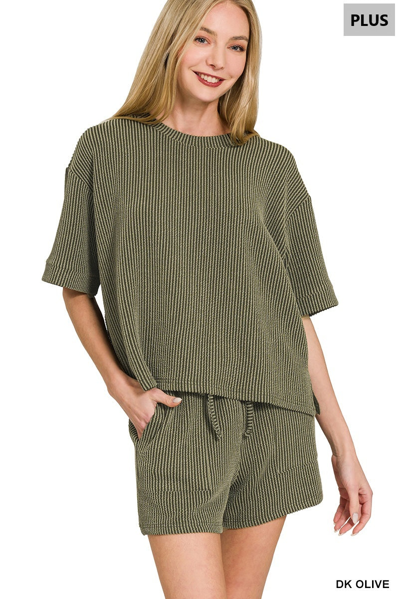 Brynlee Short Set Olive Plus