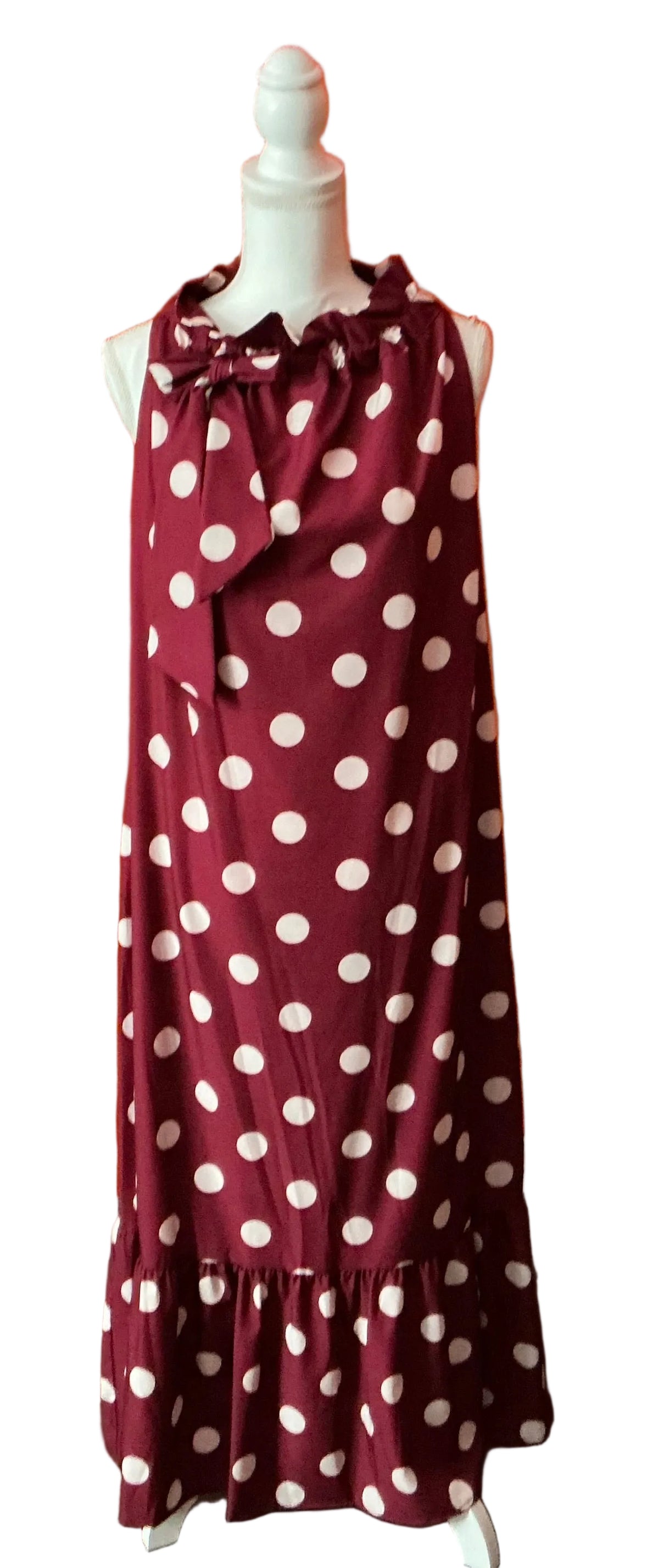 The Gingah Dress Burgundy