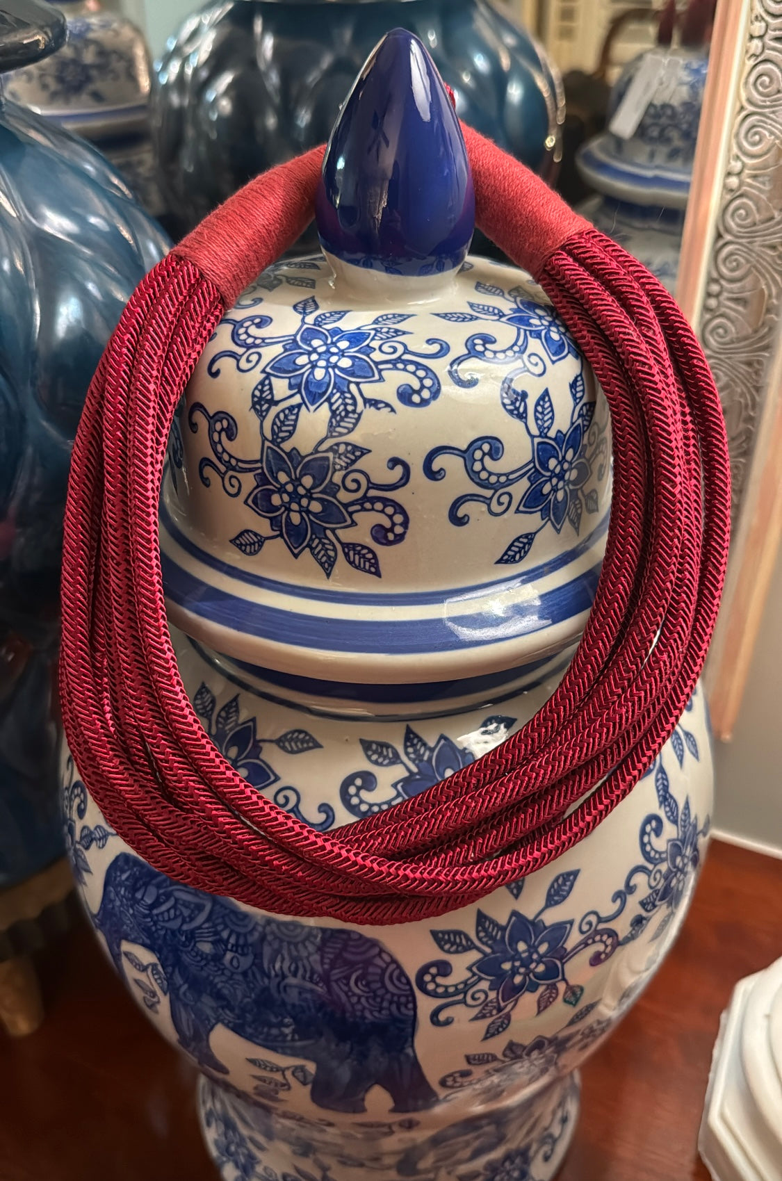 Multi Strand Rope Necklace Burgundy