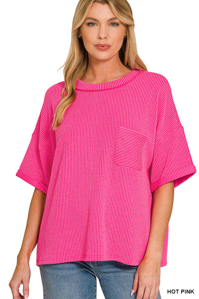 The Carson Top Hot Pink