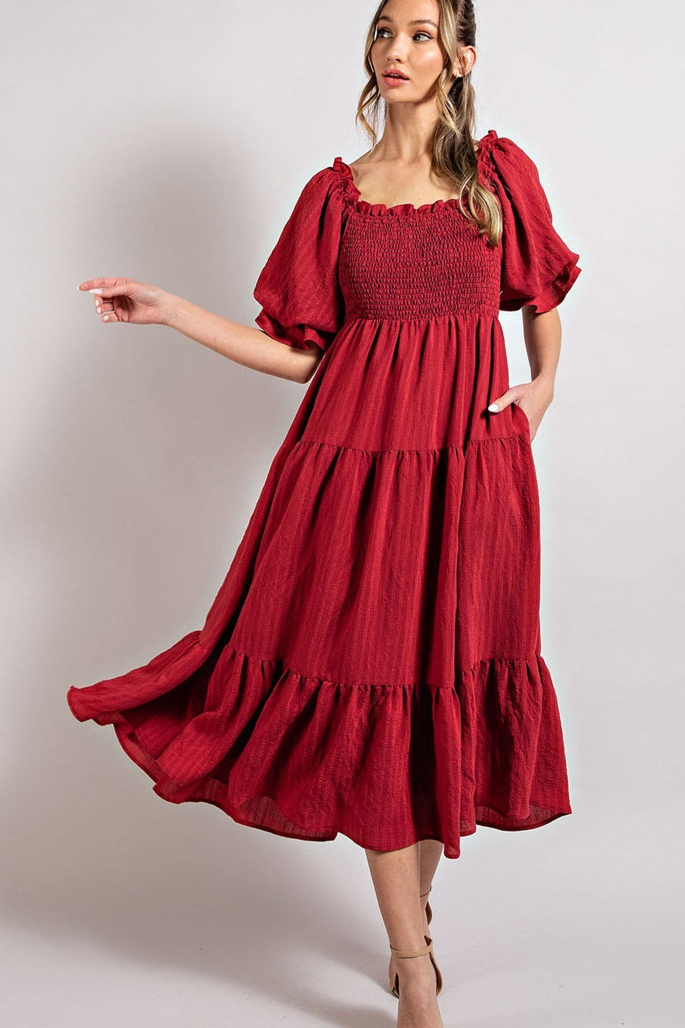 The Debi Midi Dress Wine