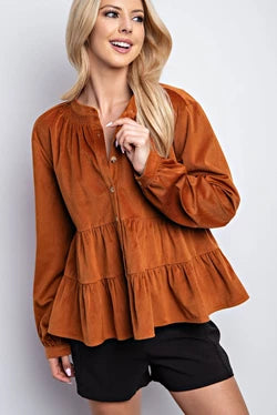 Hunter Green Cord Top