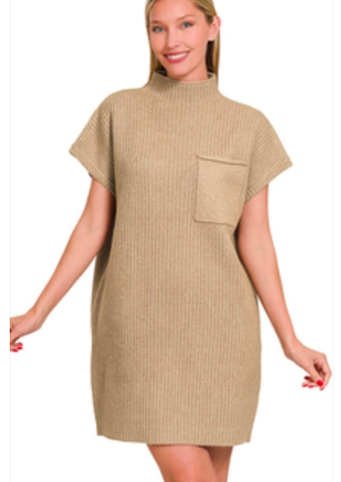 Heather Beige Sweater Dress