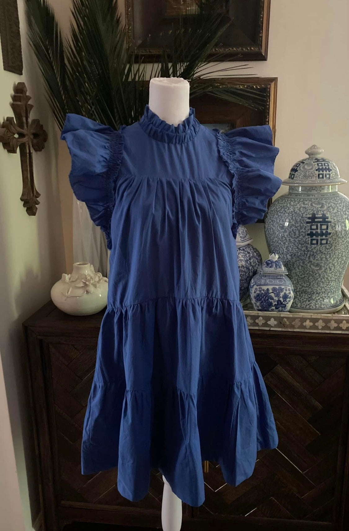 Navy Tiered Dress