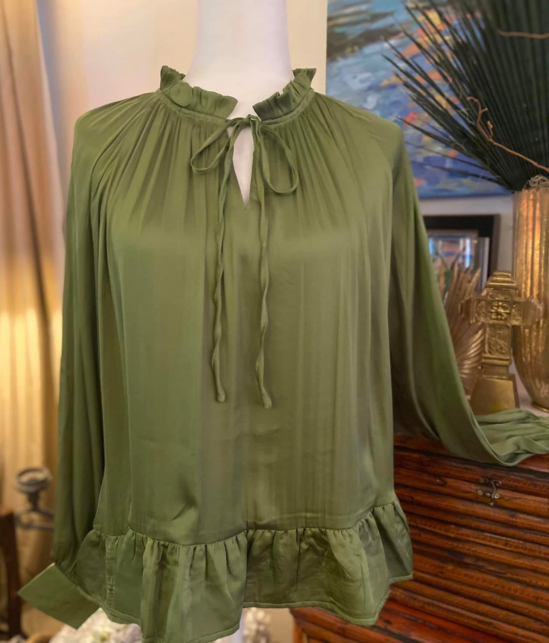 Kiwi Satin Blouse