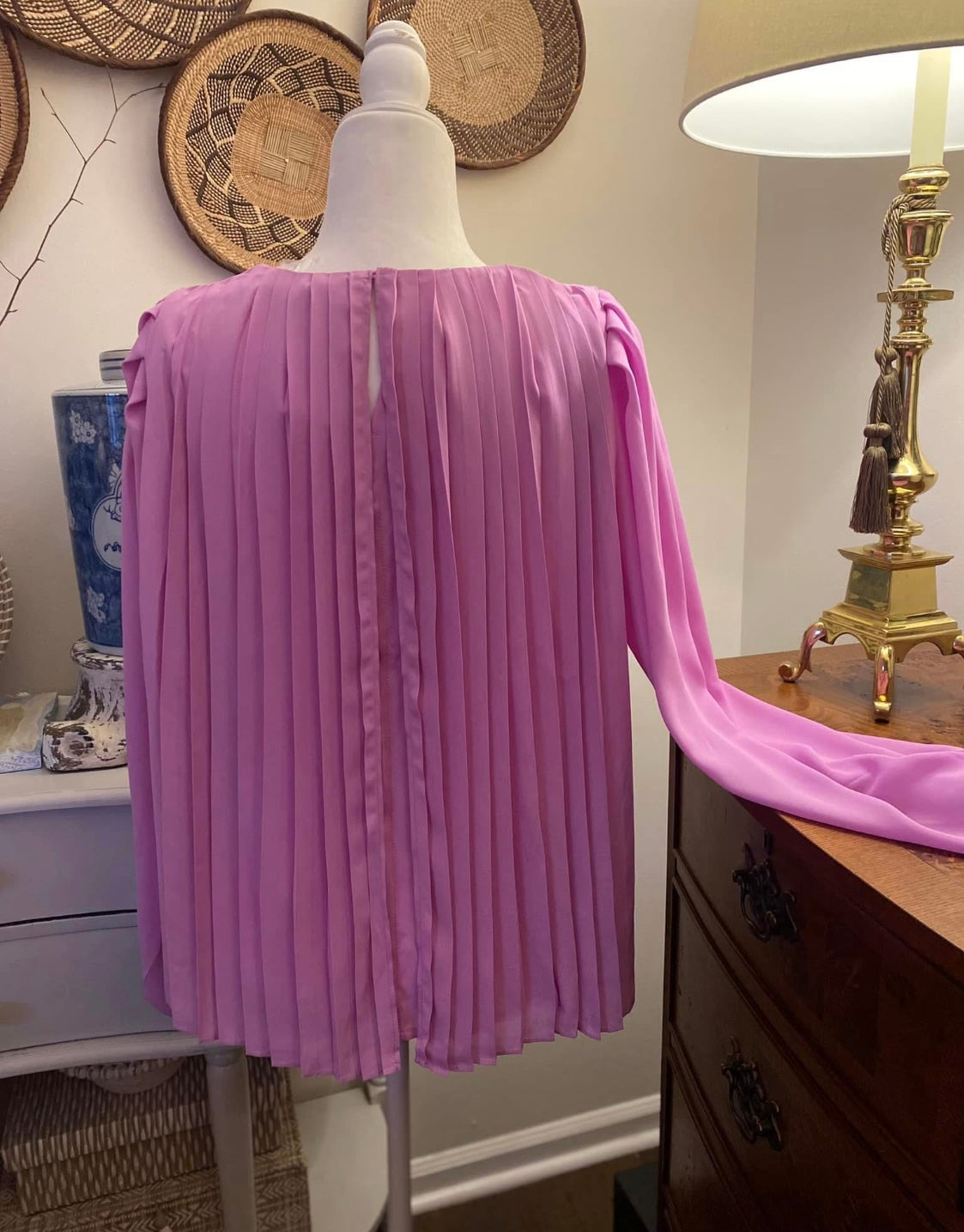 Pleated Back Blouse Lavender