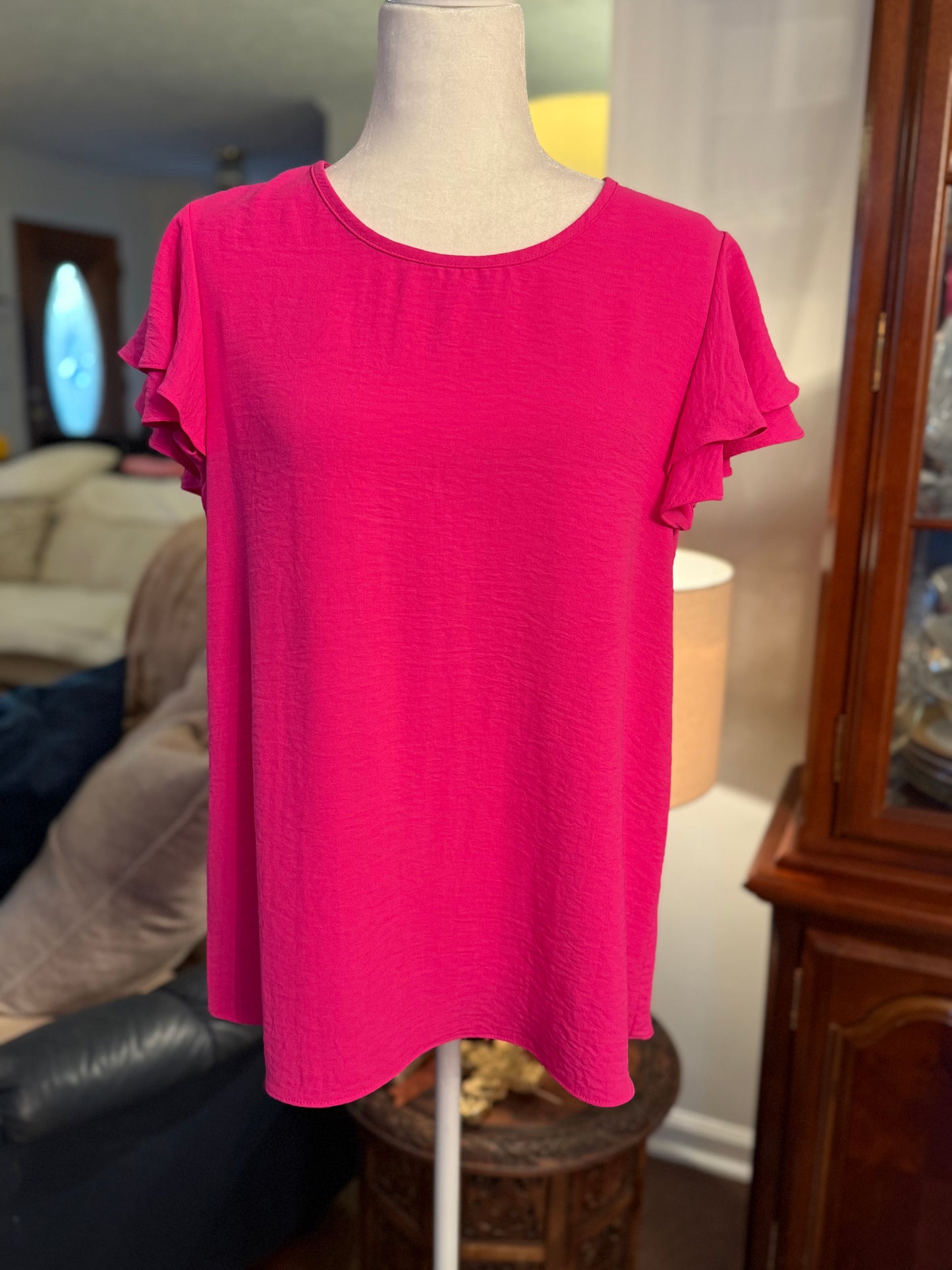 Pink Ruffle Top