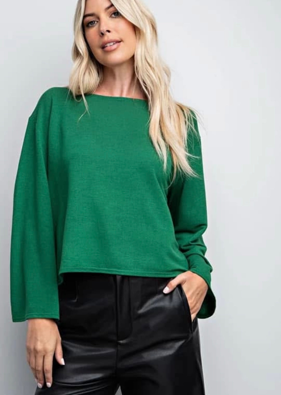 Green Round Neck Top