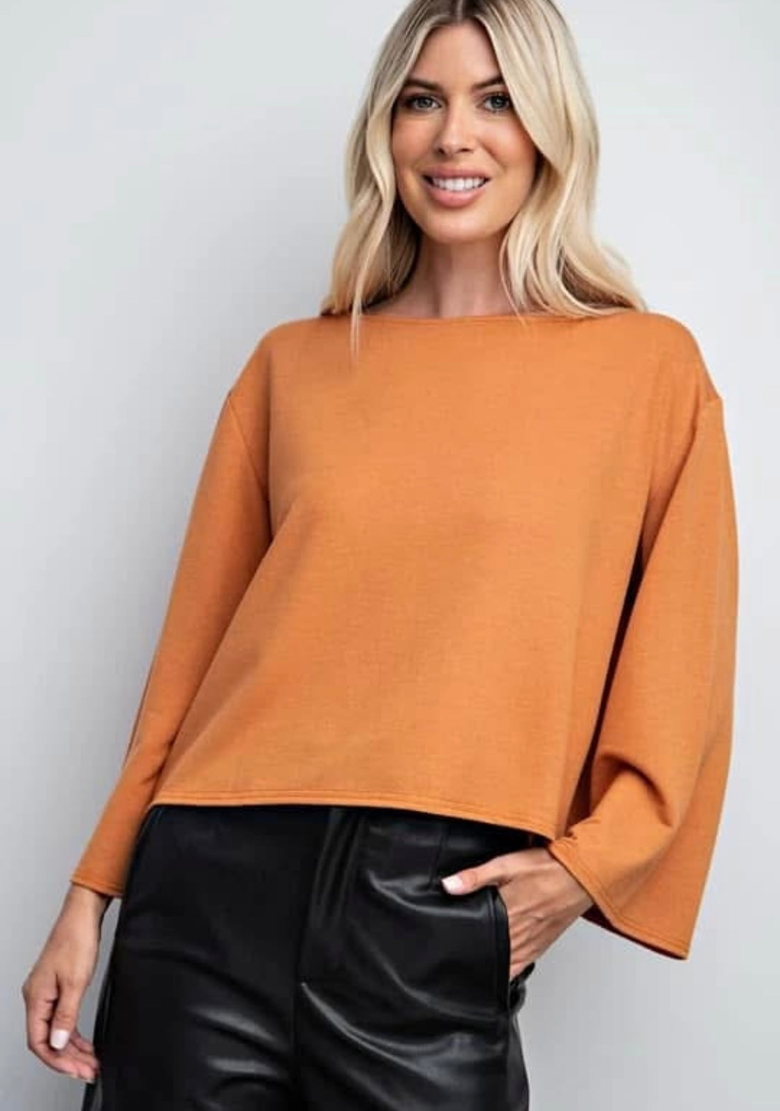 Rust Round Neck Top