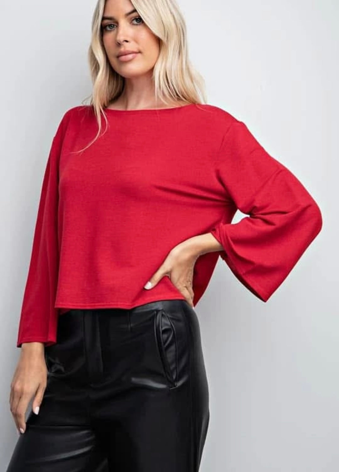 Red Round Neck Top