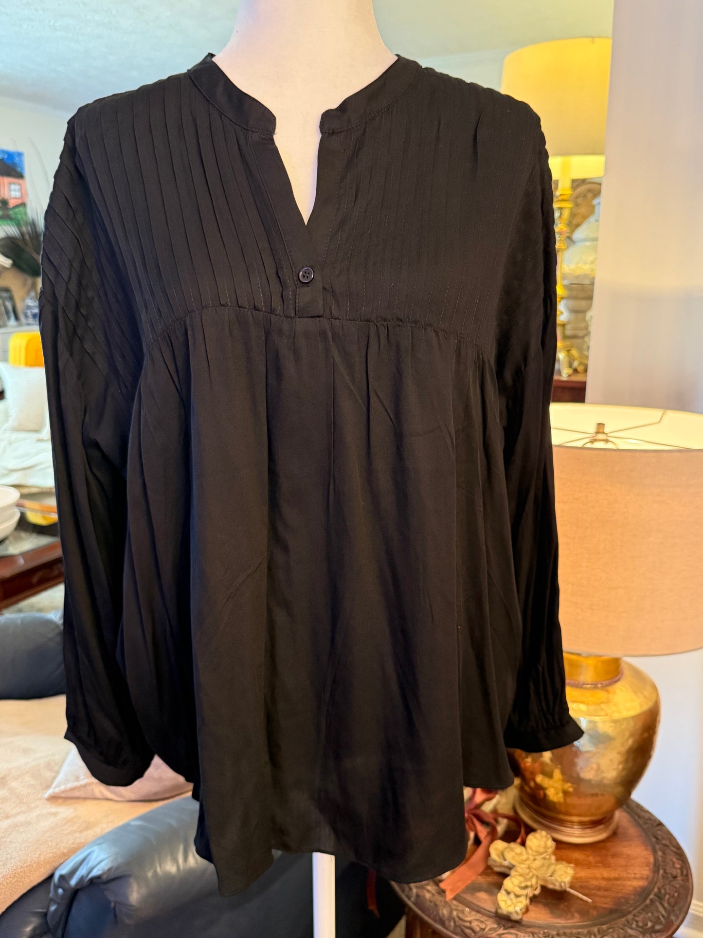 Black Puff Sleeve Blouse