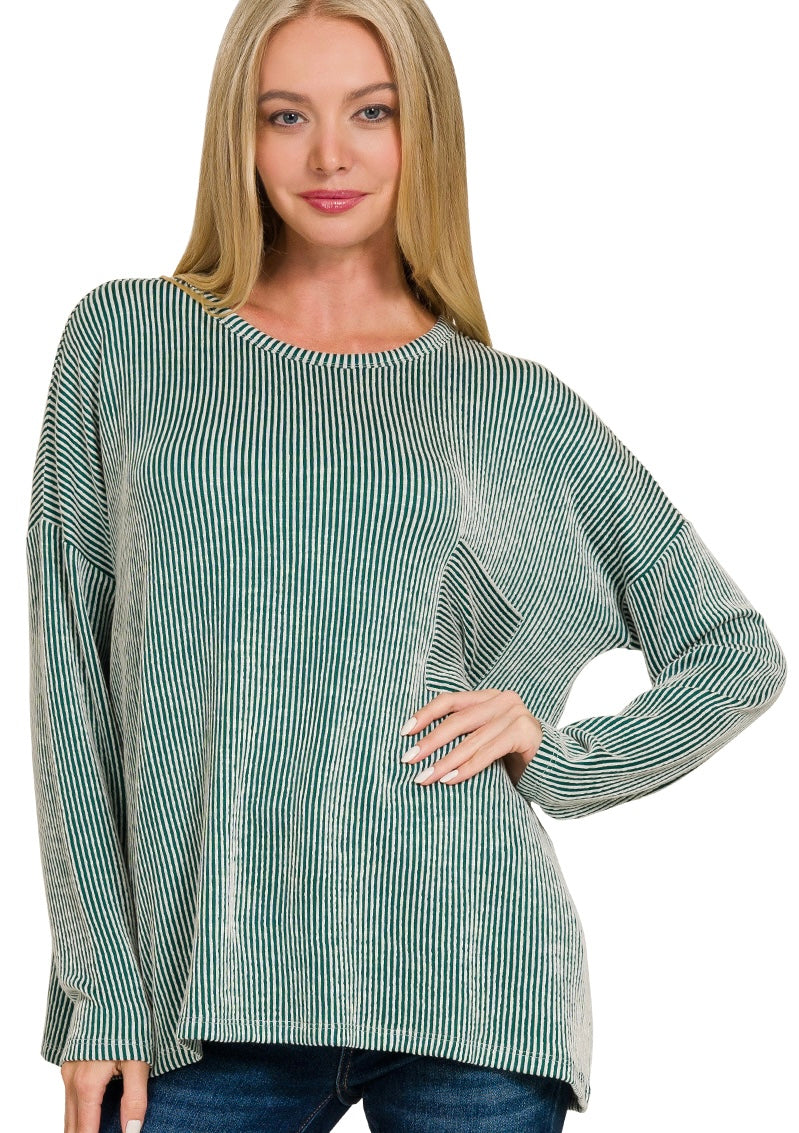 Green Ribbed Shirt