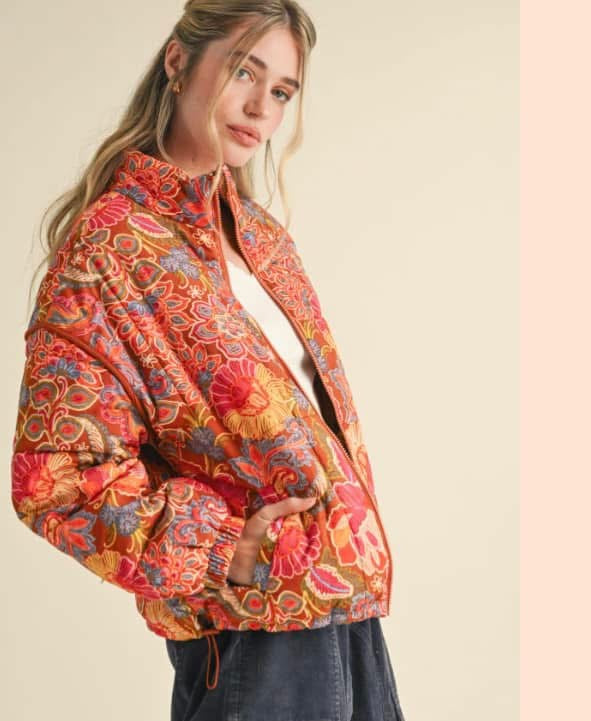 Brick Multi Floral Jacket
