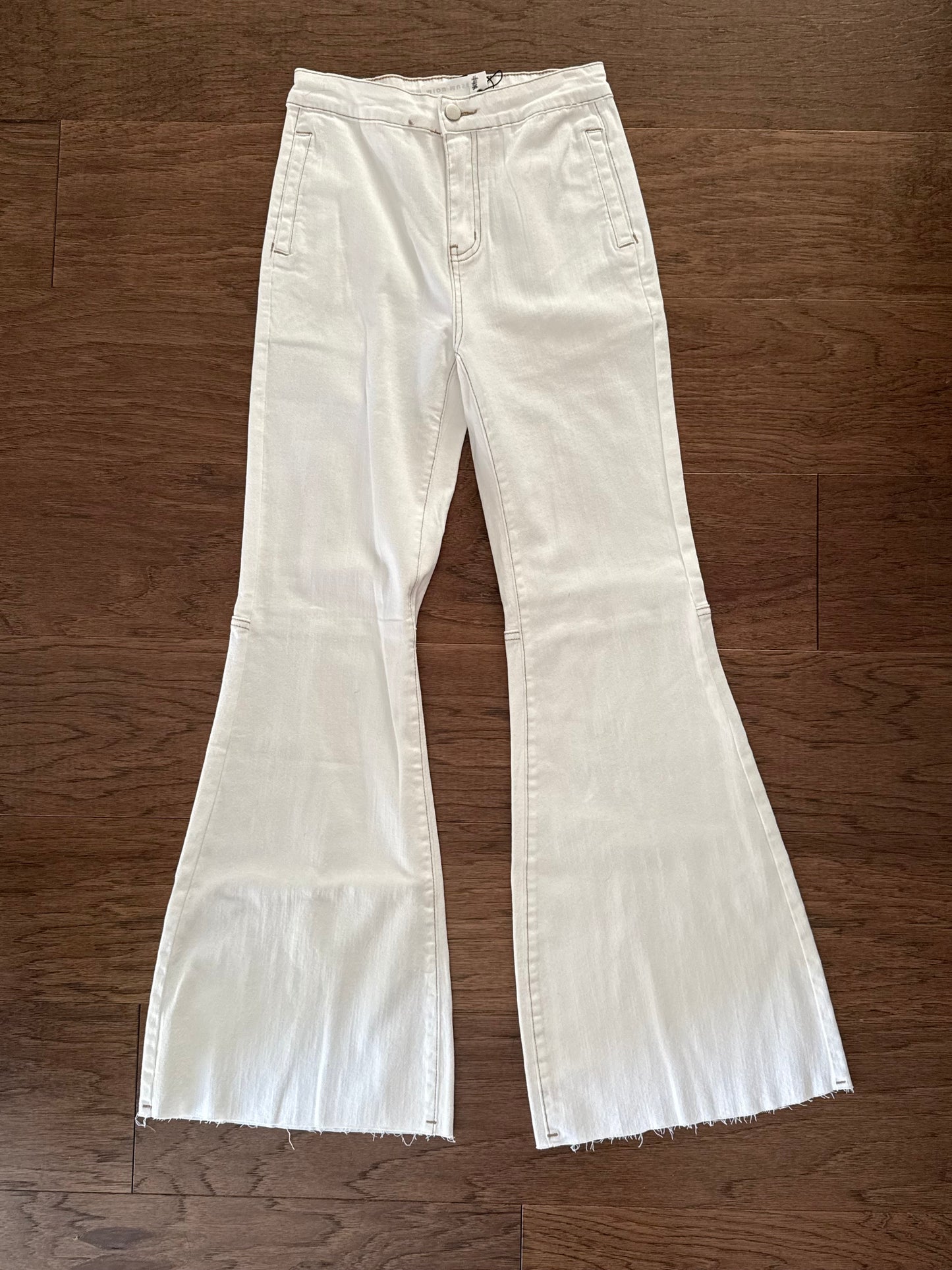 Stretched Cotton Ecru Pants