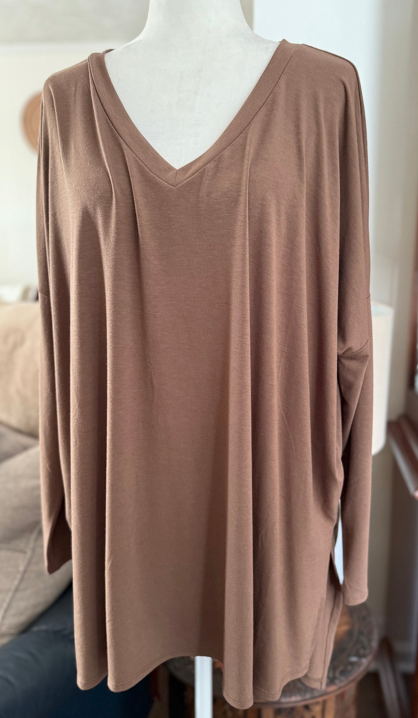 Mocha Top Split Hem