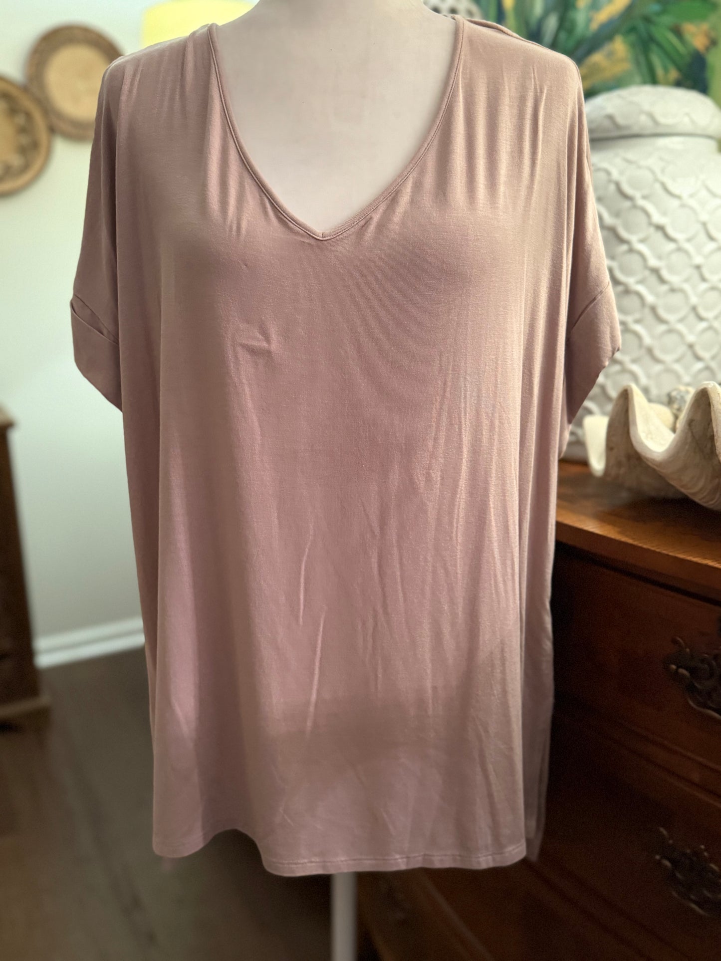 Rolled Sleeve Tee Mocha