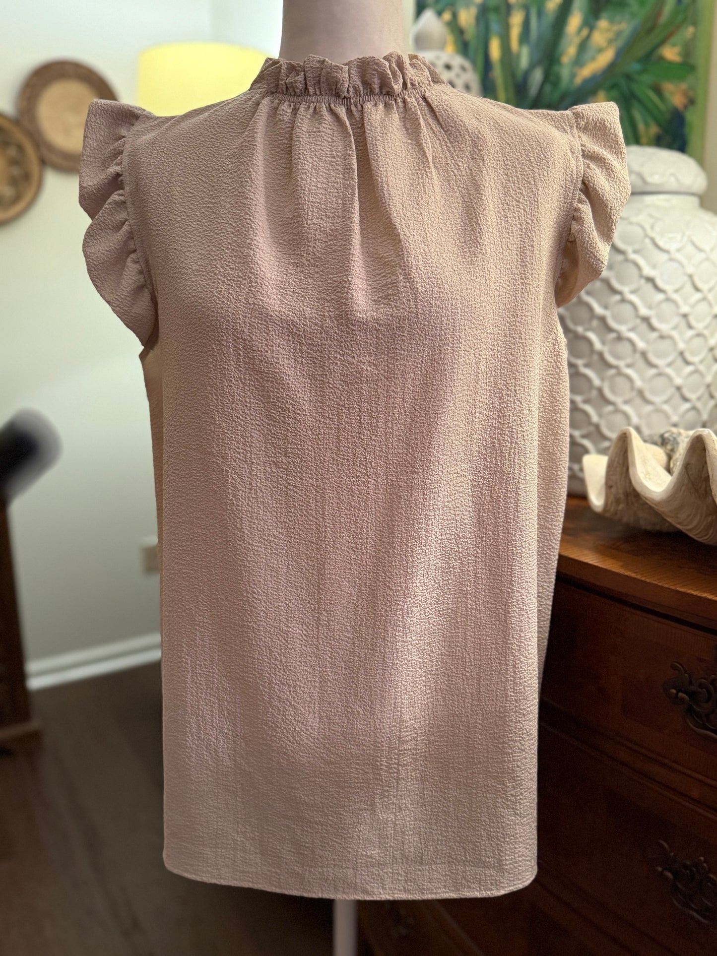 Sleeveless Blouse Beige