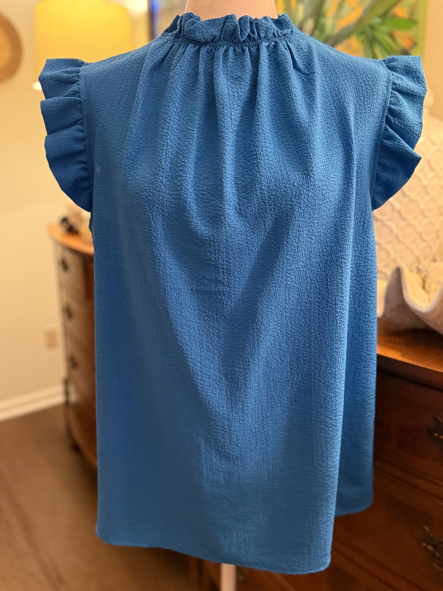 Sleeveless Ocean Blue Blouse