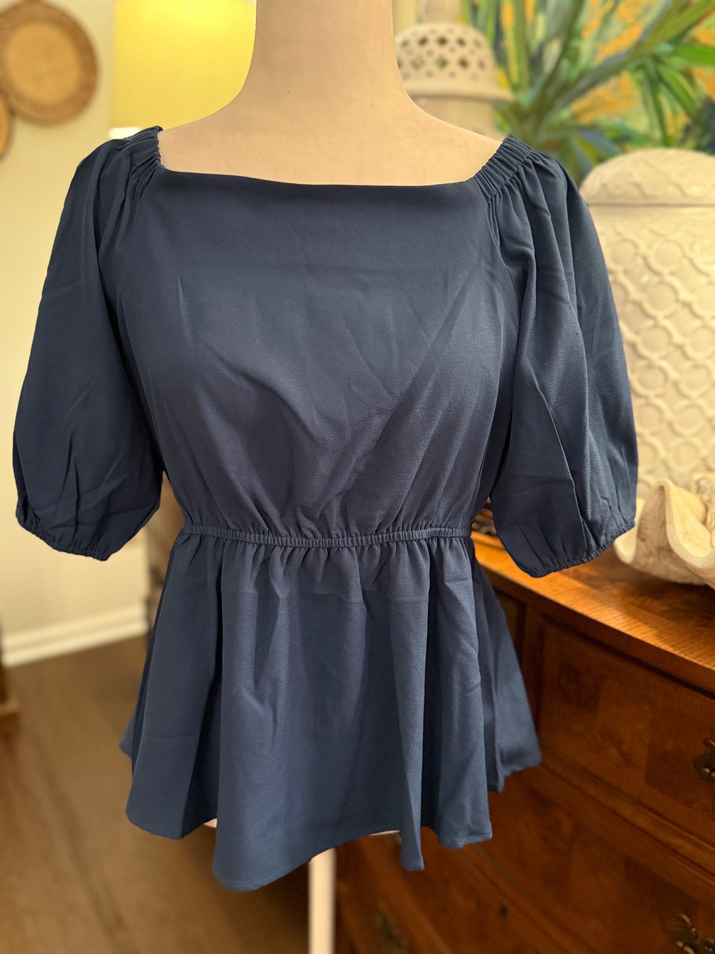 Square Neck Top Emerald