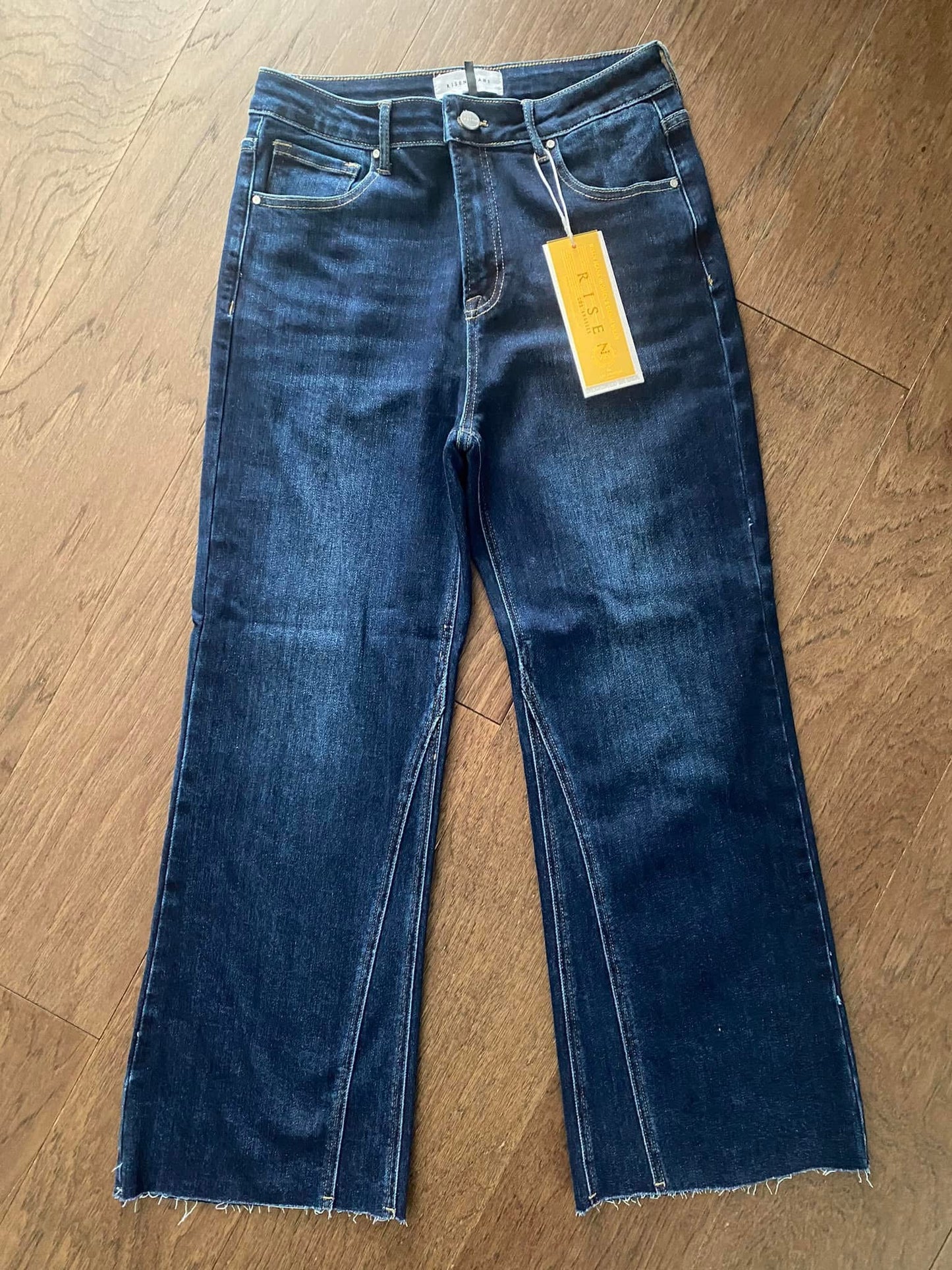 Mid Rise Ankle Flare Jeans