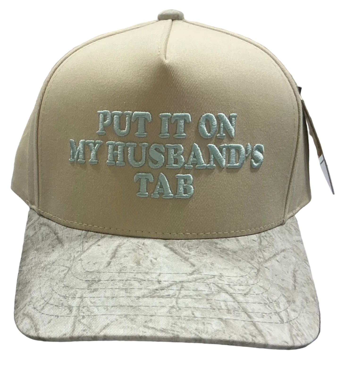 Put it on My husband’s Tab Camo Hat