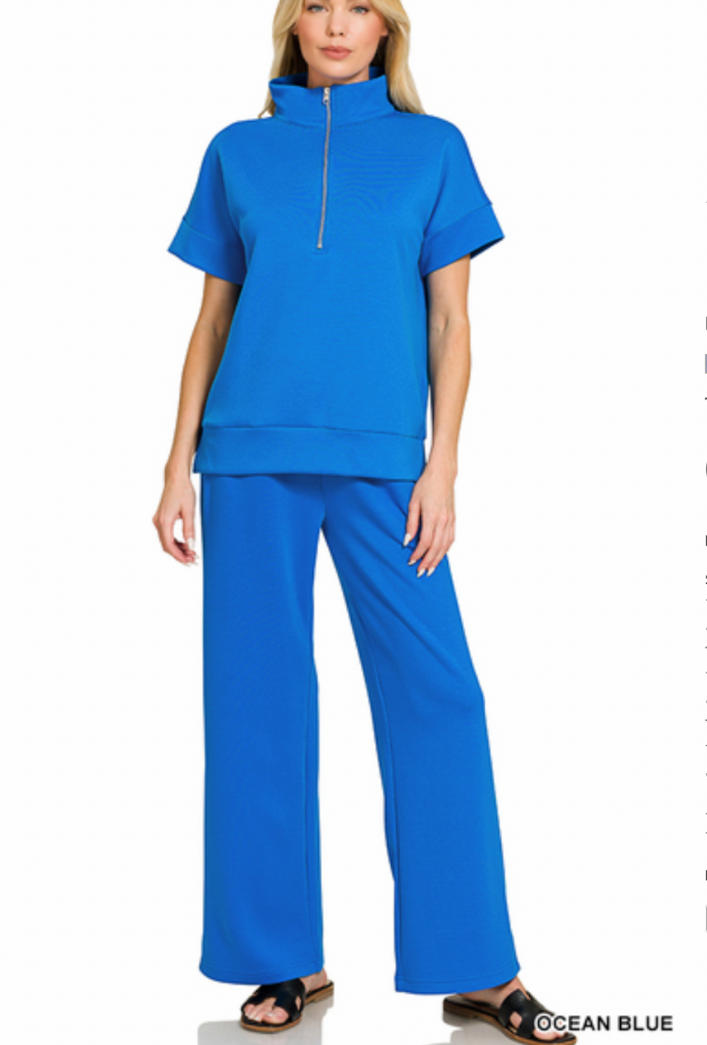 The Jennie Pant Set Ocean Blue