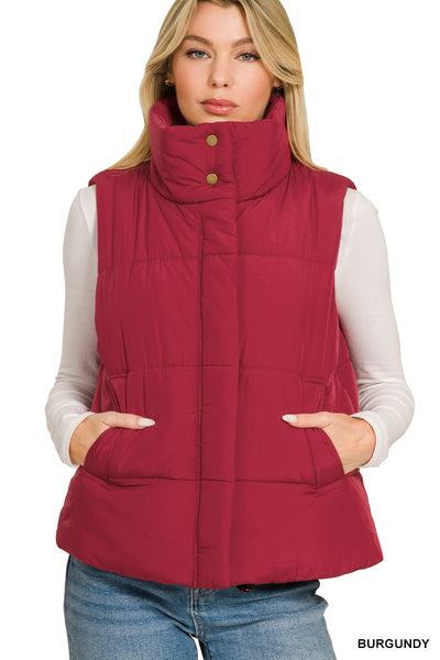 Burgundy Puffer Vest