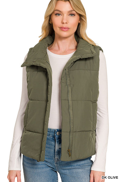 Olive Puffer Vest