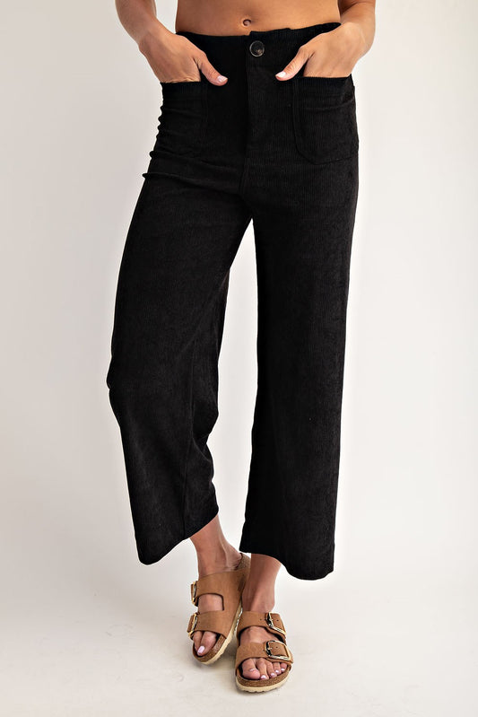 The Renee Corduroy Pants Black